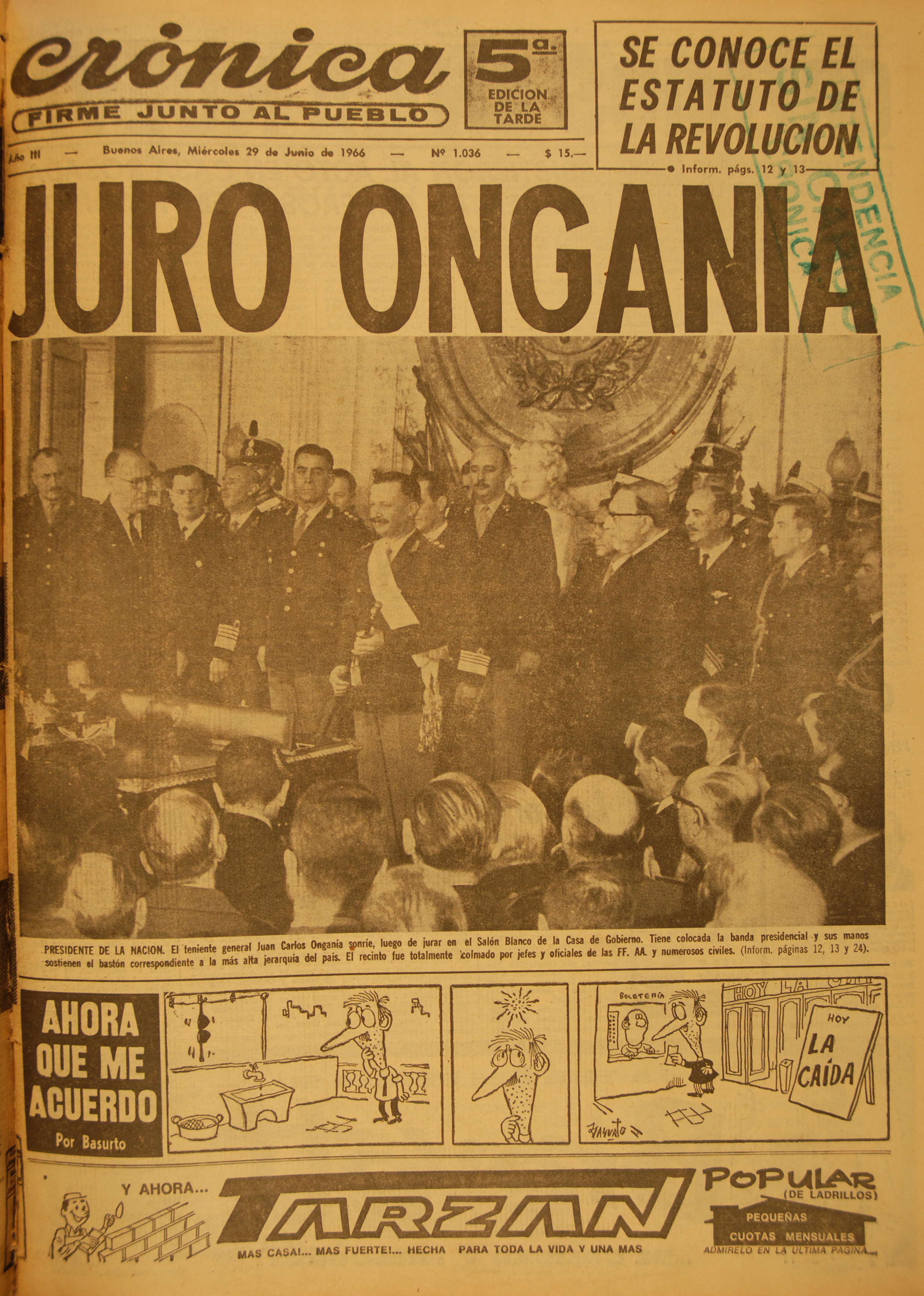 «Juró Onganía»