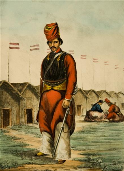 Imagen de un carabinero con el fortín detras.