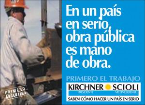 Afiche campaña Kirchner-Scioli 2003.