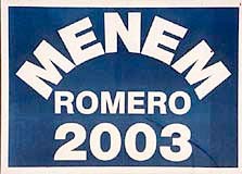 Afiche de campaña de Menem 2003.