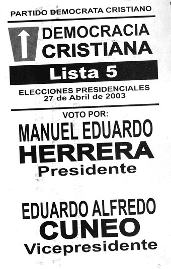 Boleta electoral de Herrera-Cúneo
