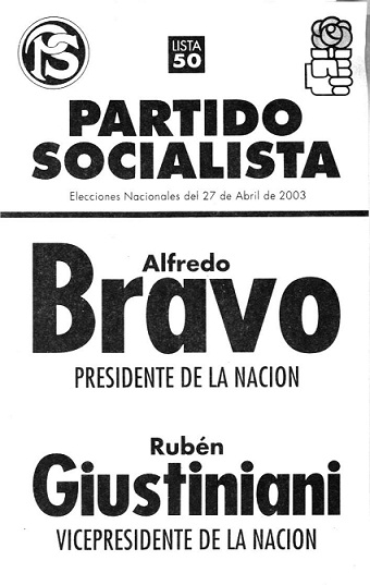 Boleta electoral de Bravo-Giustiniani