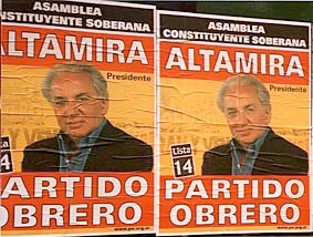 Afiches de campaña de Jorge Altamira