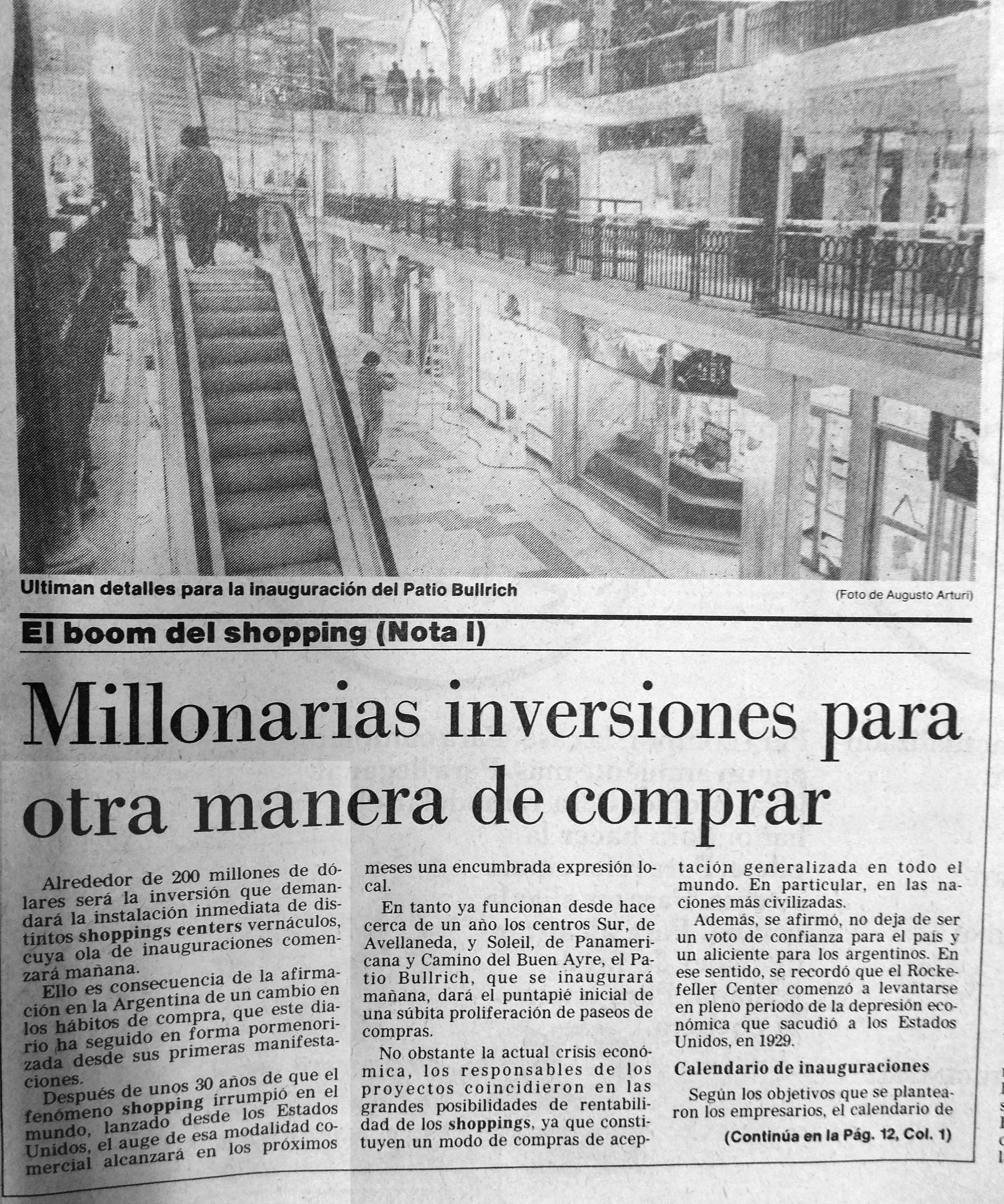 El primer shopping center en el país