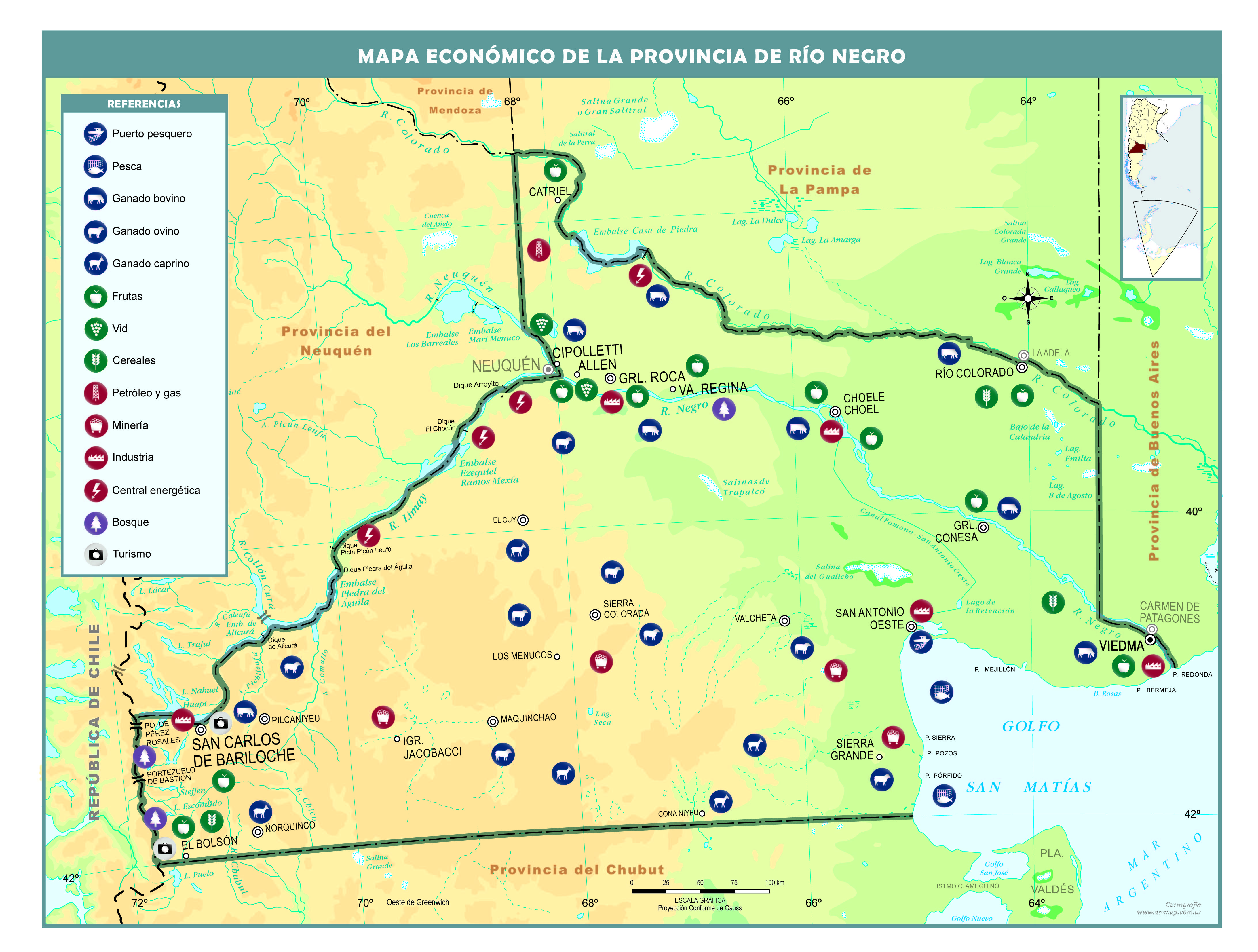 Mapa económico de la provincia de Río Negro