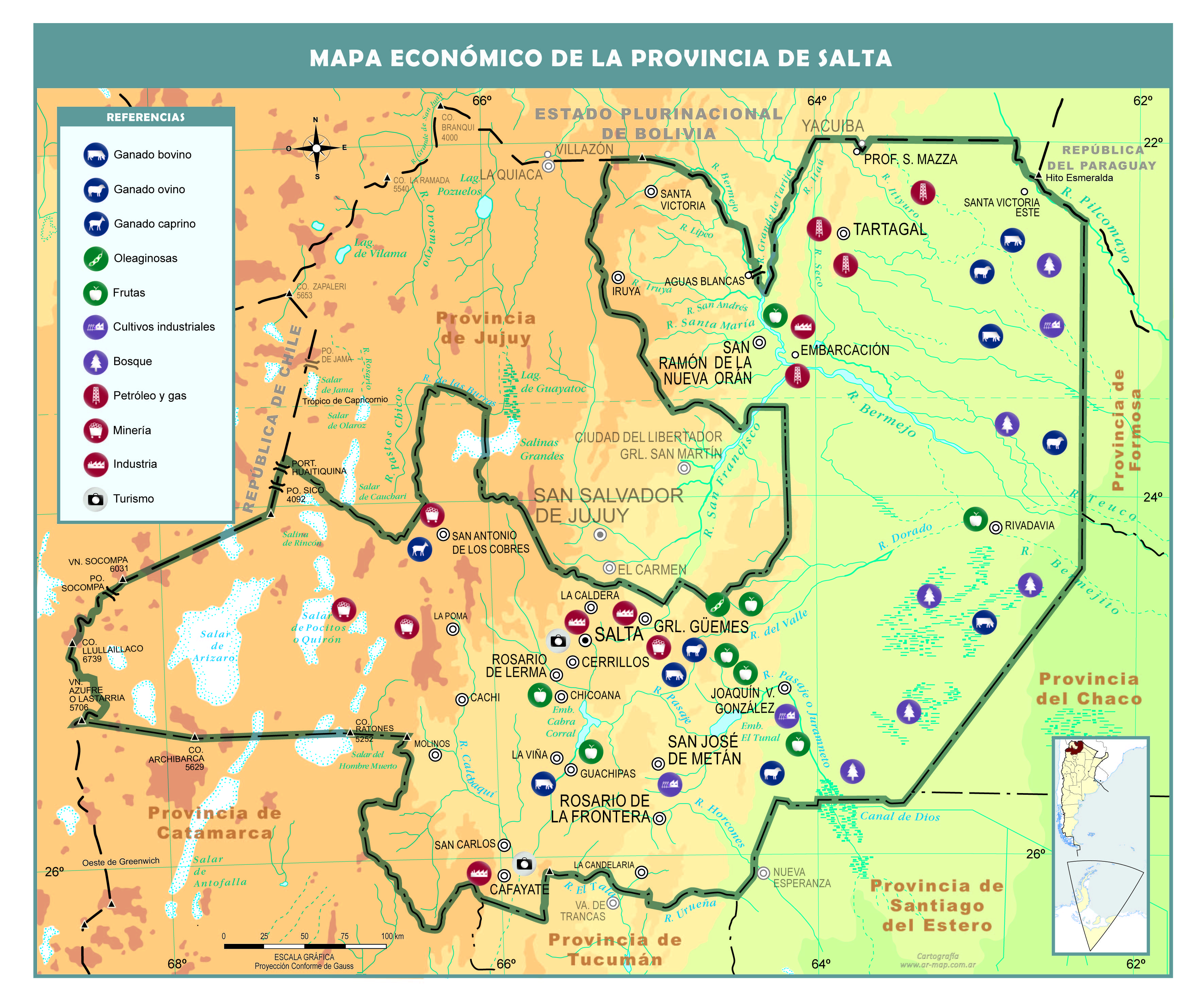 Mapa económico de la provincia de Salta