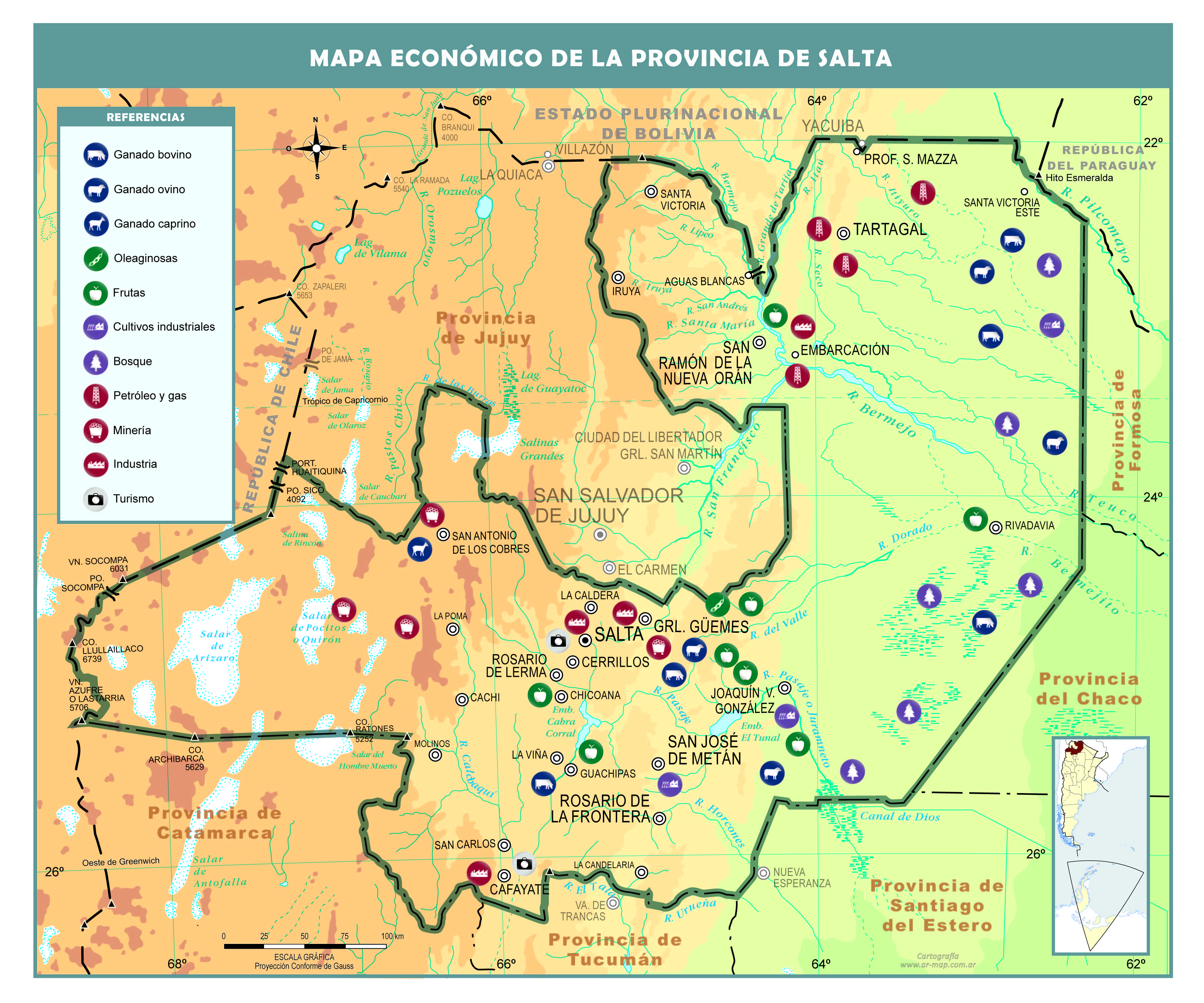 Mapa económico de la provincia de Salta