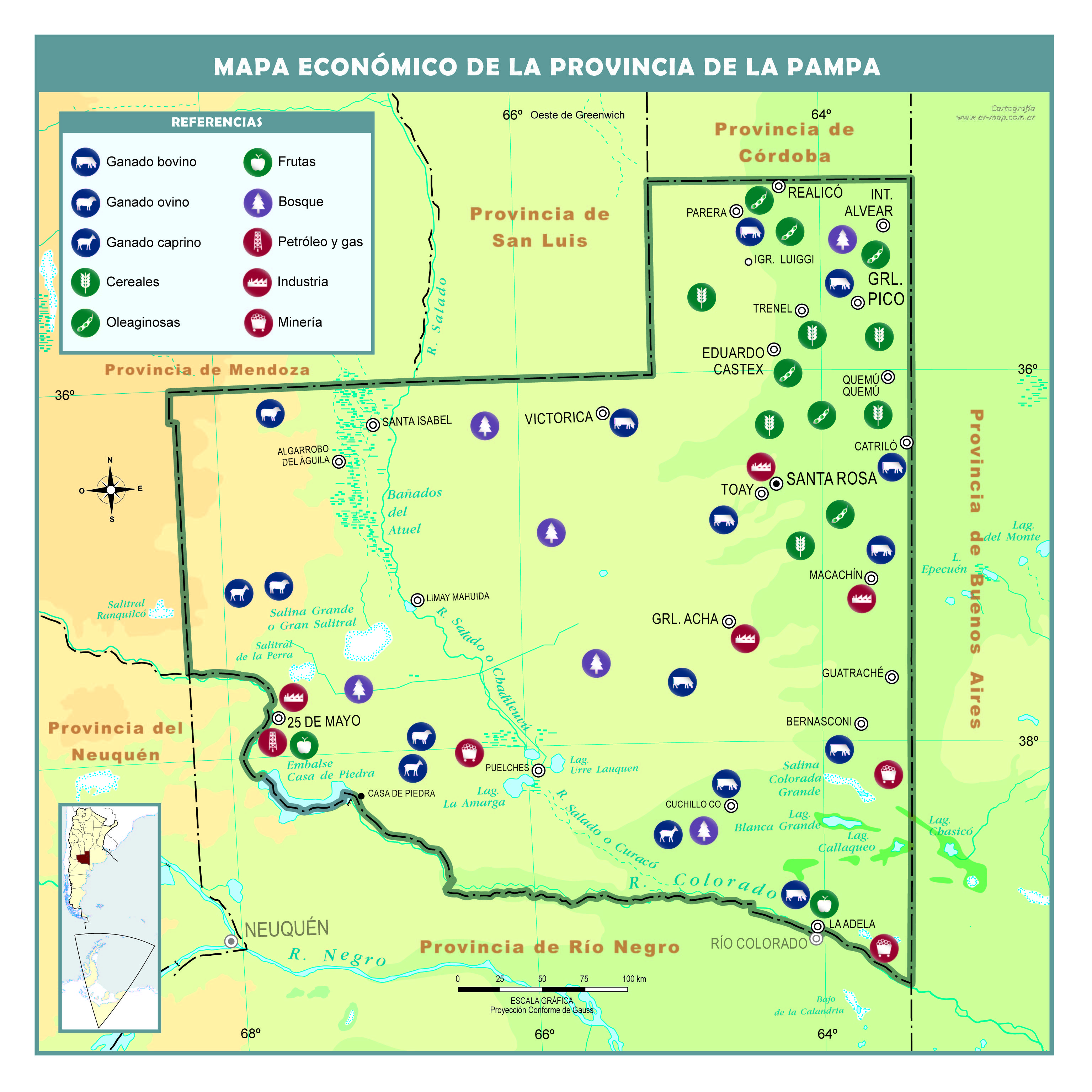 Mapa económico de La Pampa