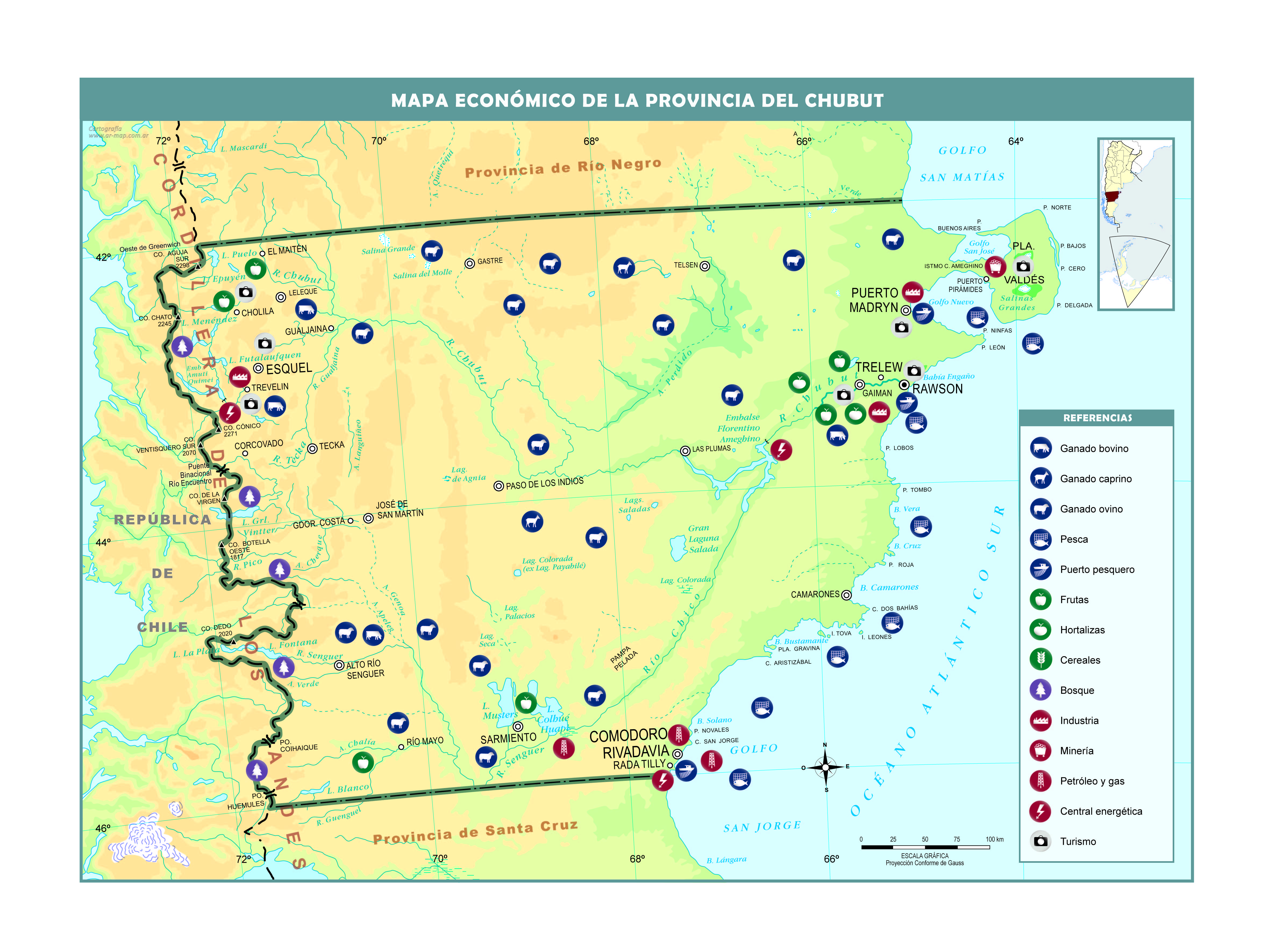 Mapa económico de Chubut