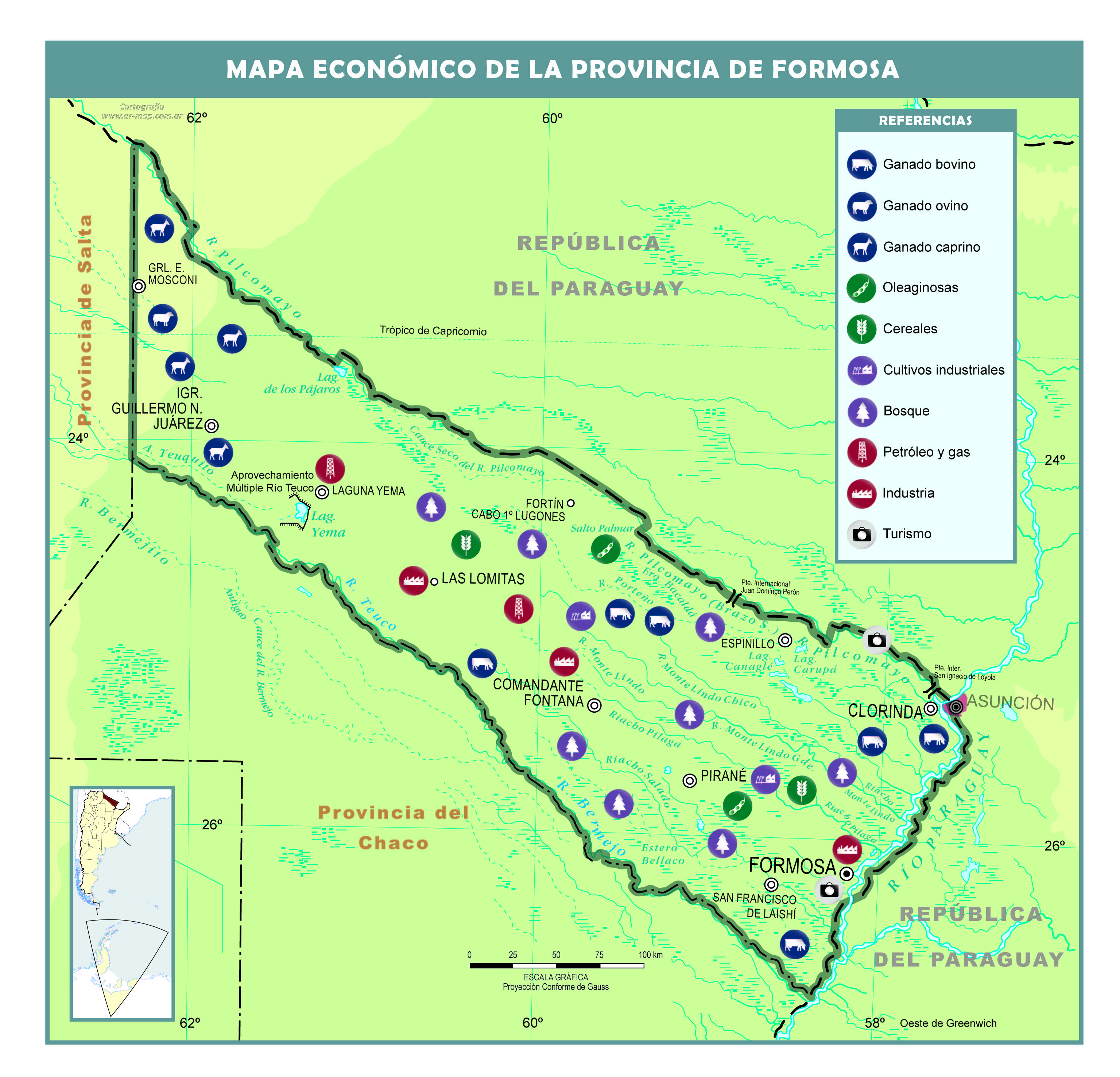 Mapa económico de la provincia de Formosa