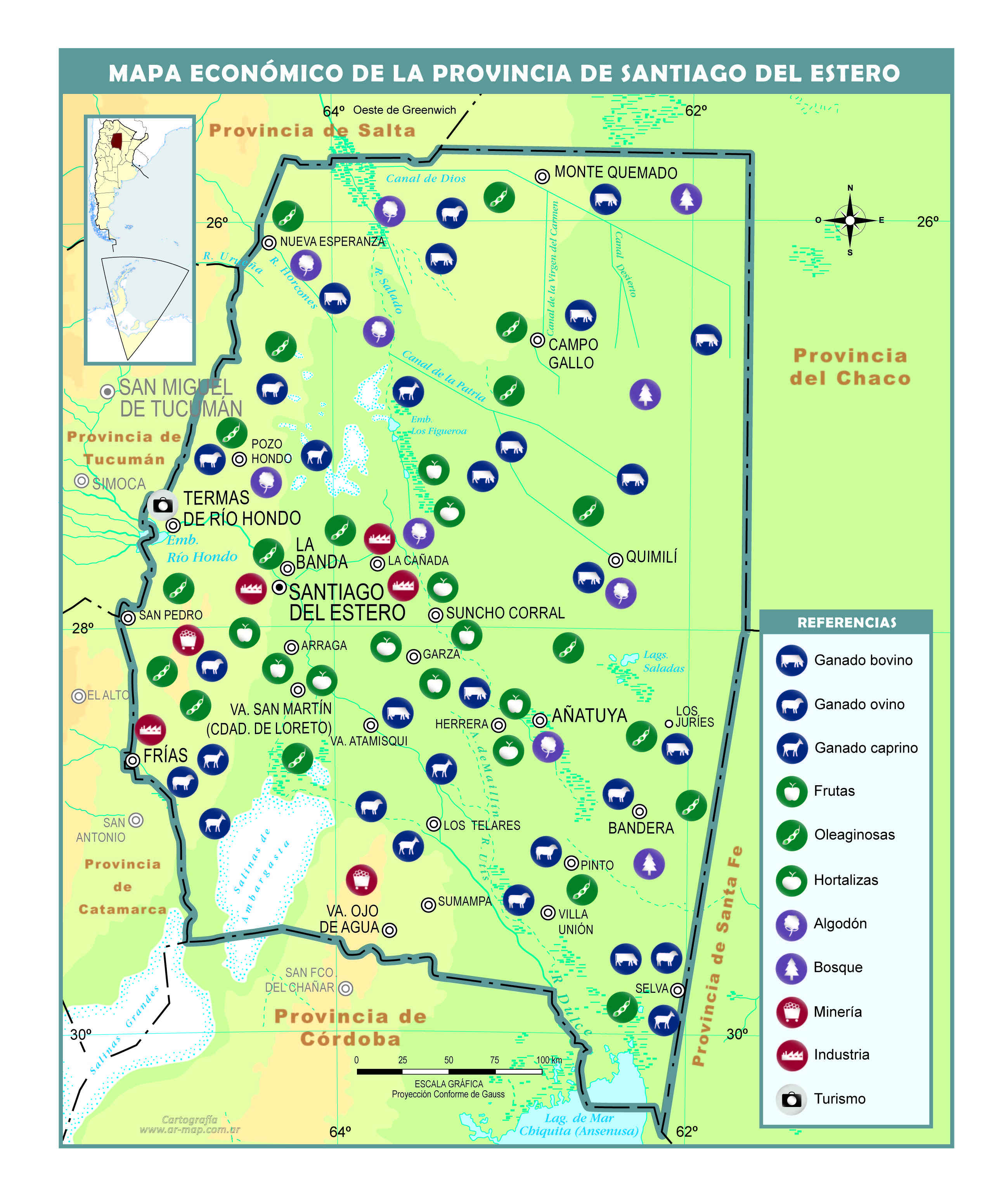 Mapa económico de la provincia de Santiago del Estero