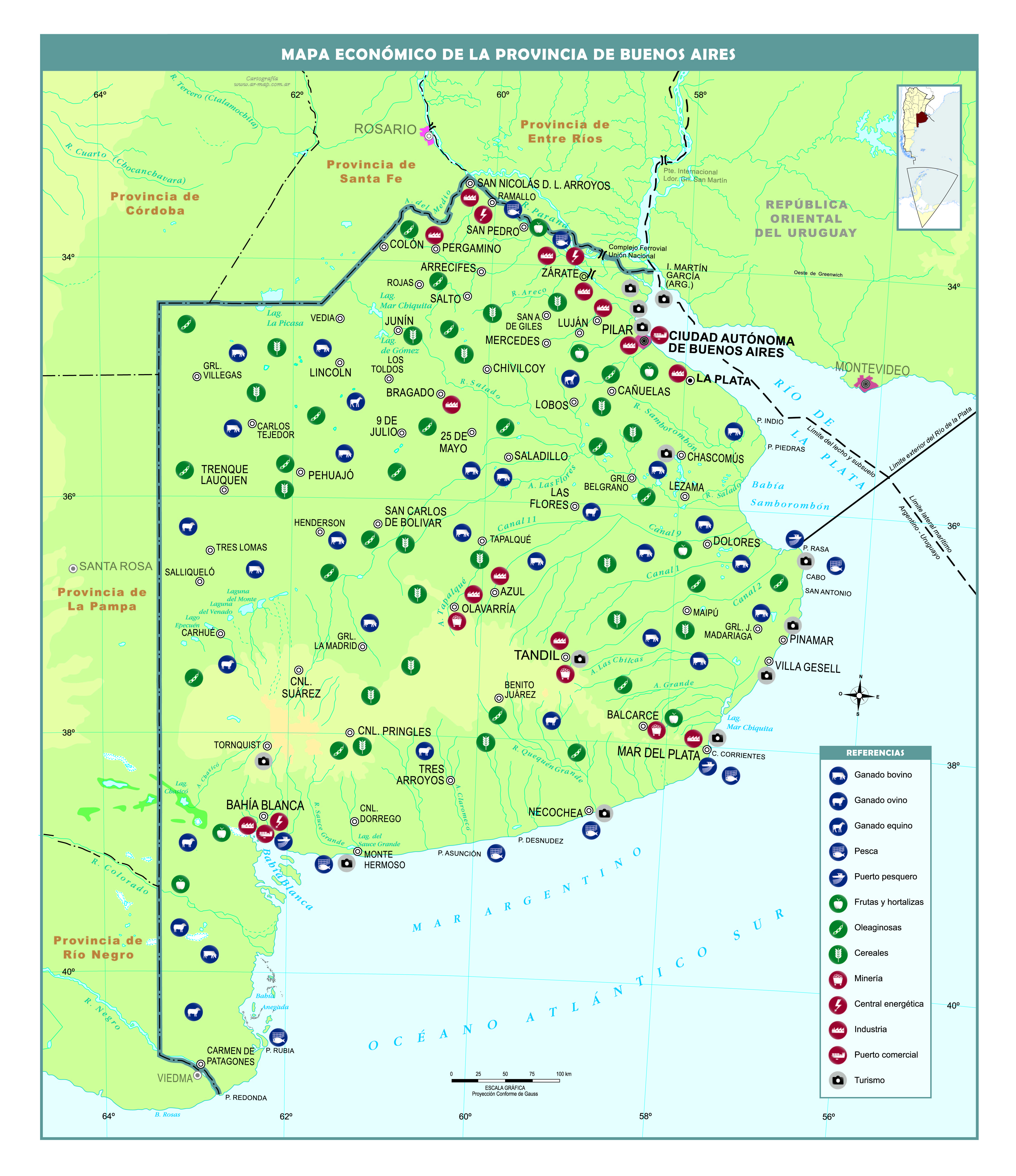 Mapa económico de la provincia de Buenos Aires