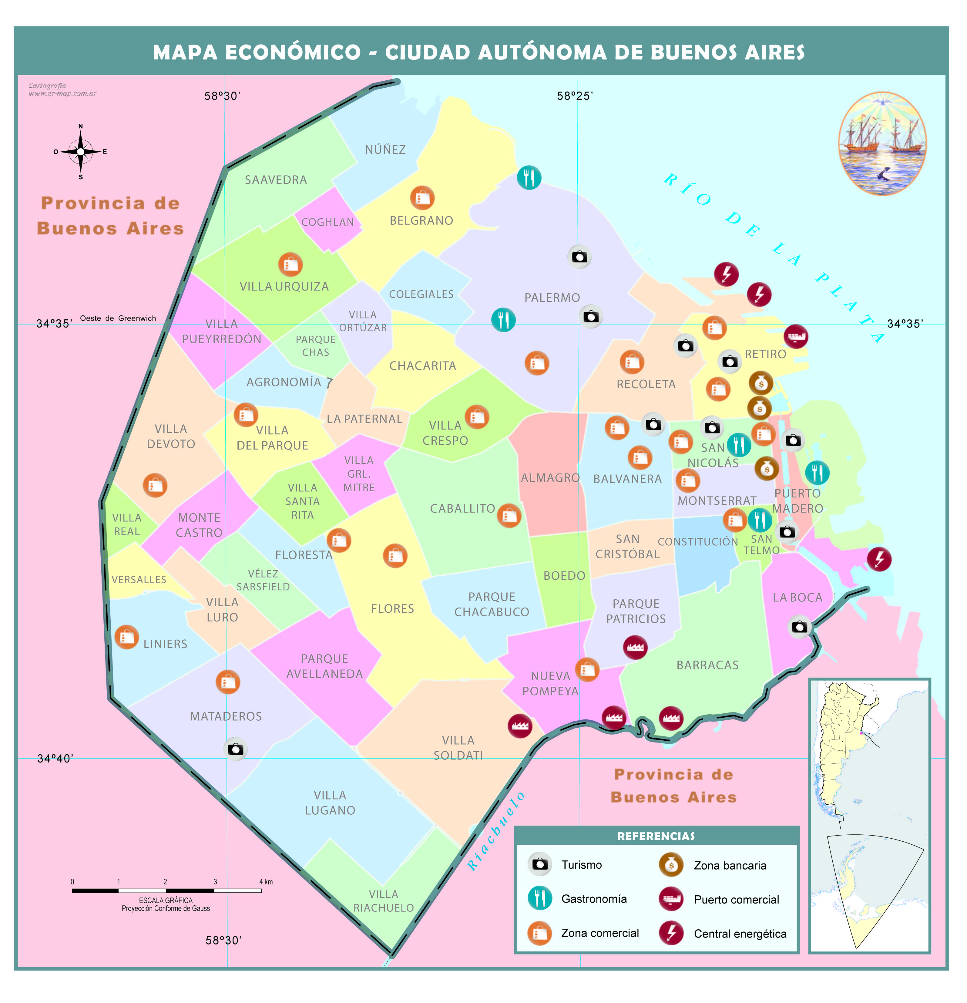 Mapa económico de la Ciudad Autónoma de Buenos Aires