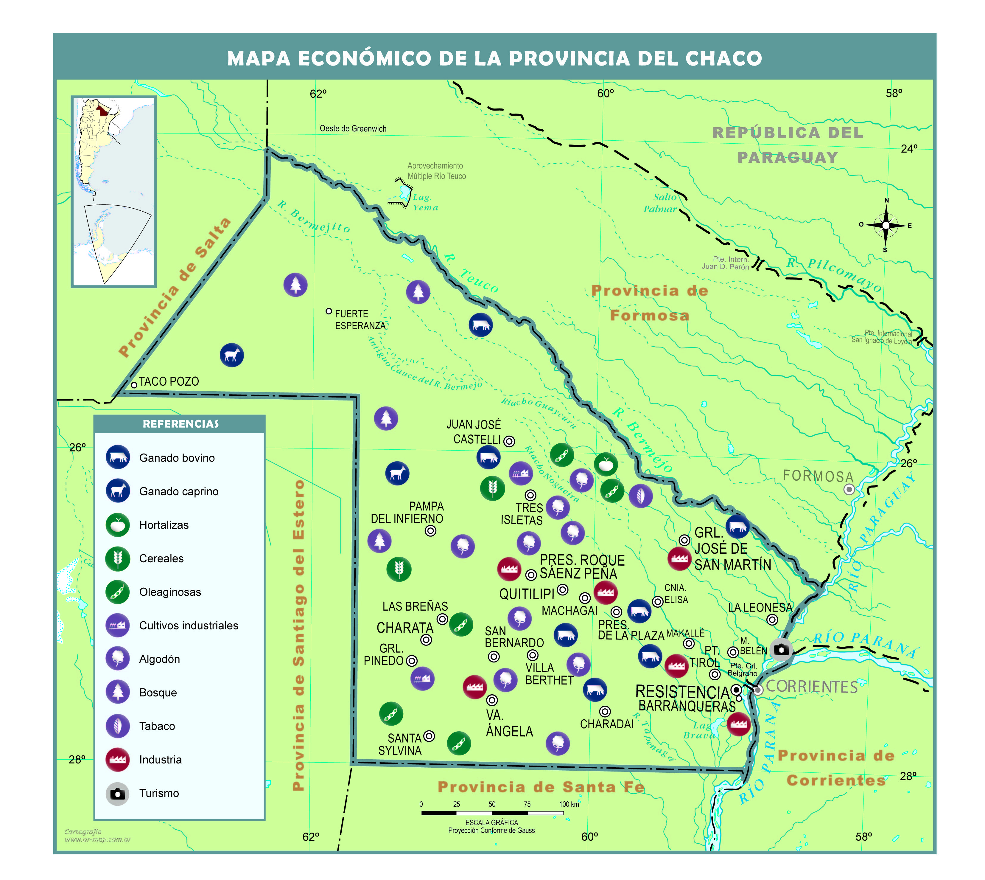 Mapa económico de la provincia de Chaco