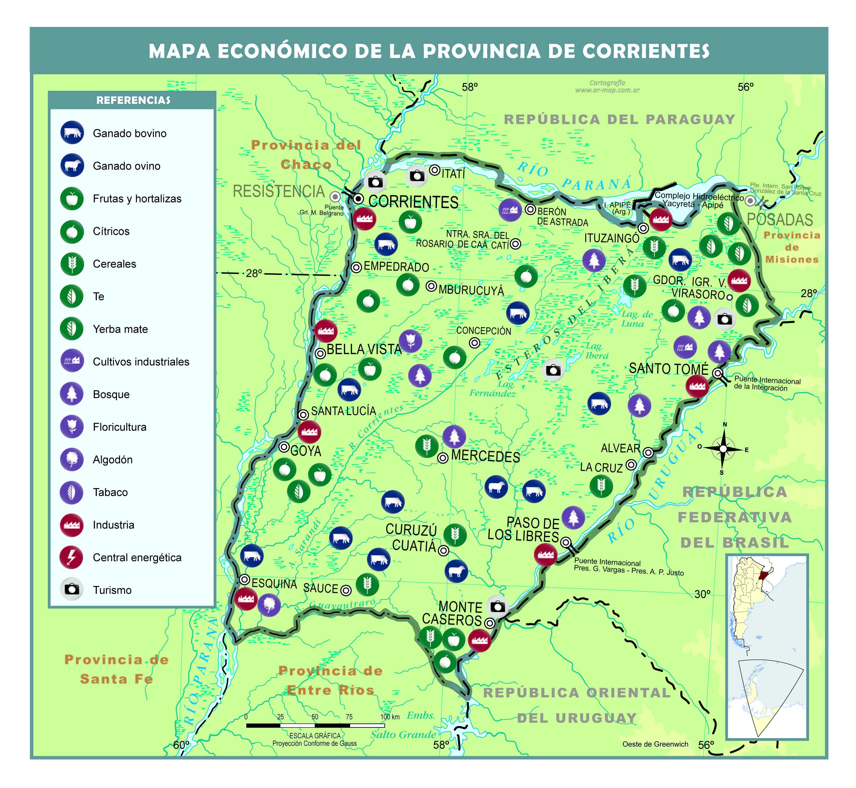 Mapa económico de la provincia de Corrientes
