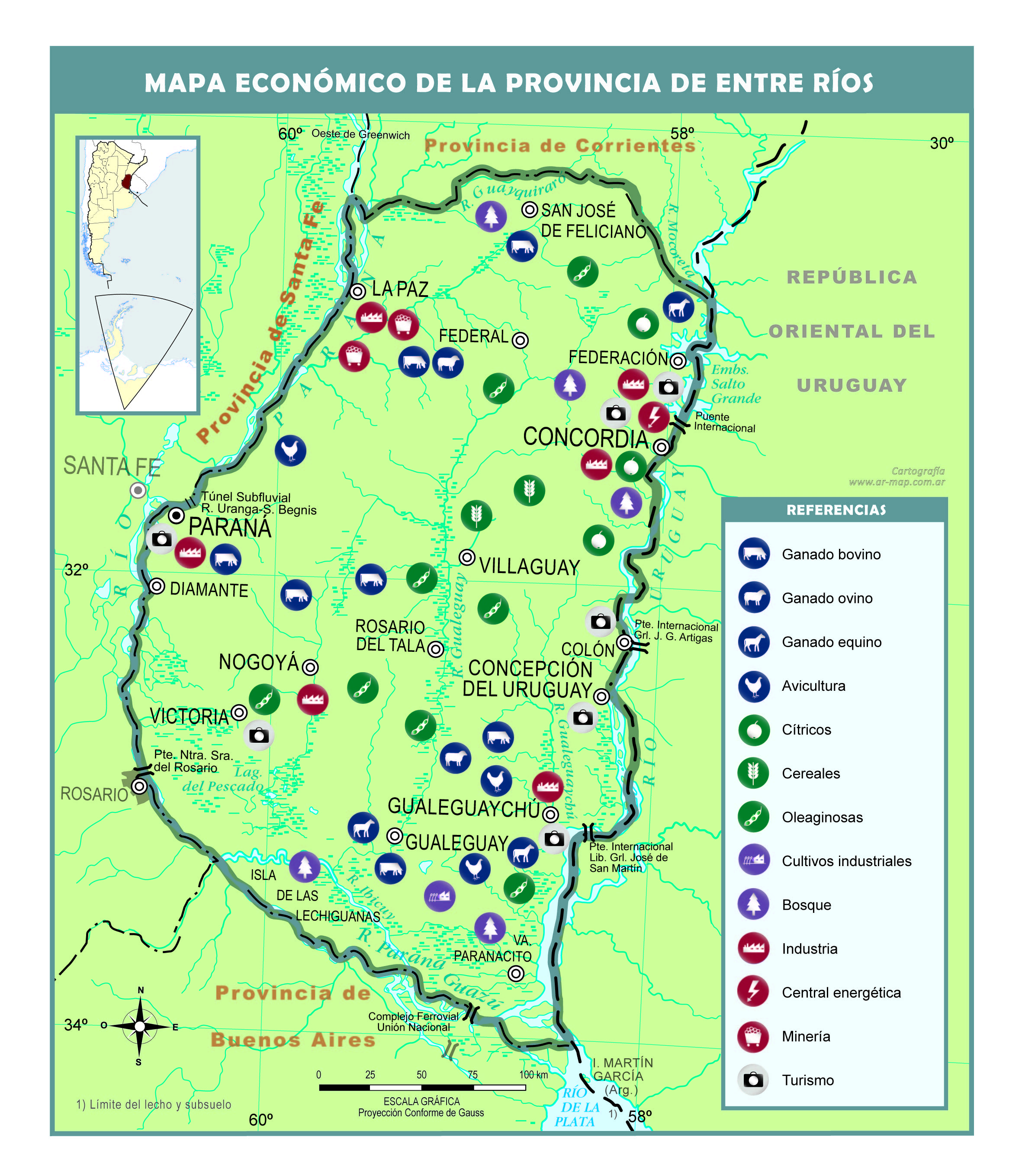 Mapa económico de Entre Ríos