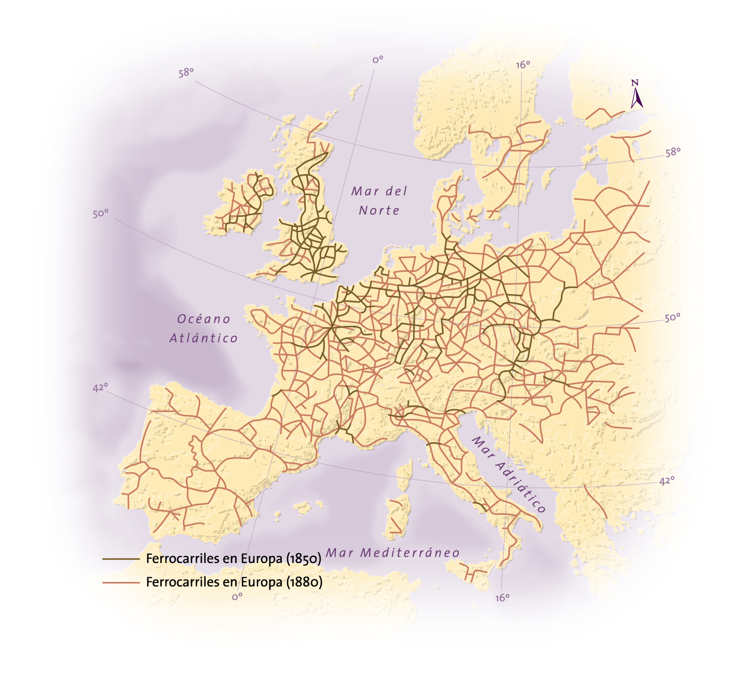 La expansión de la red ferroviaria europea: 1850-1880