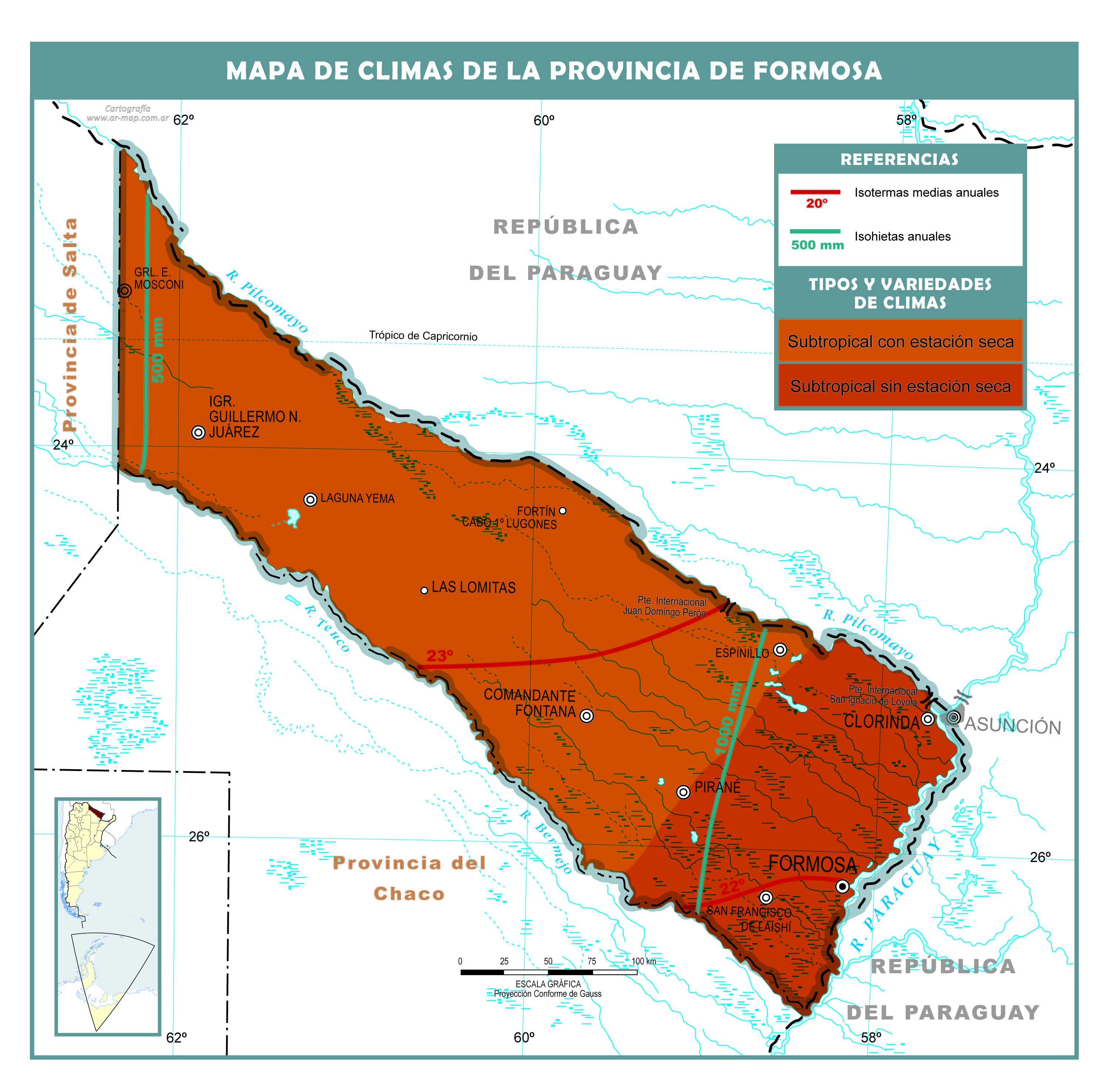 Mapa climático de Formosa