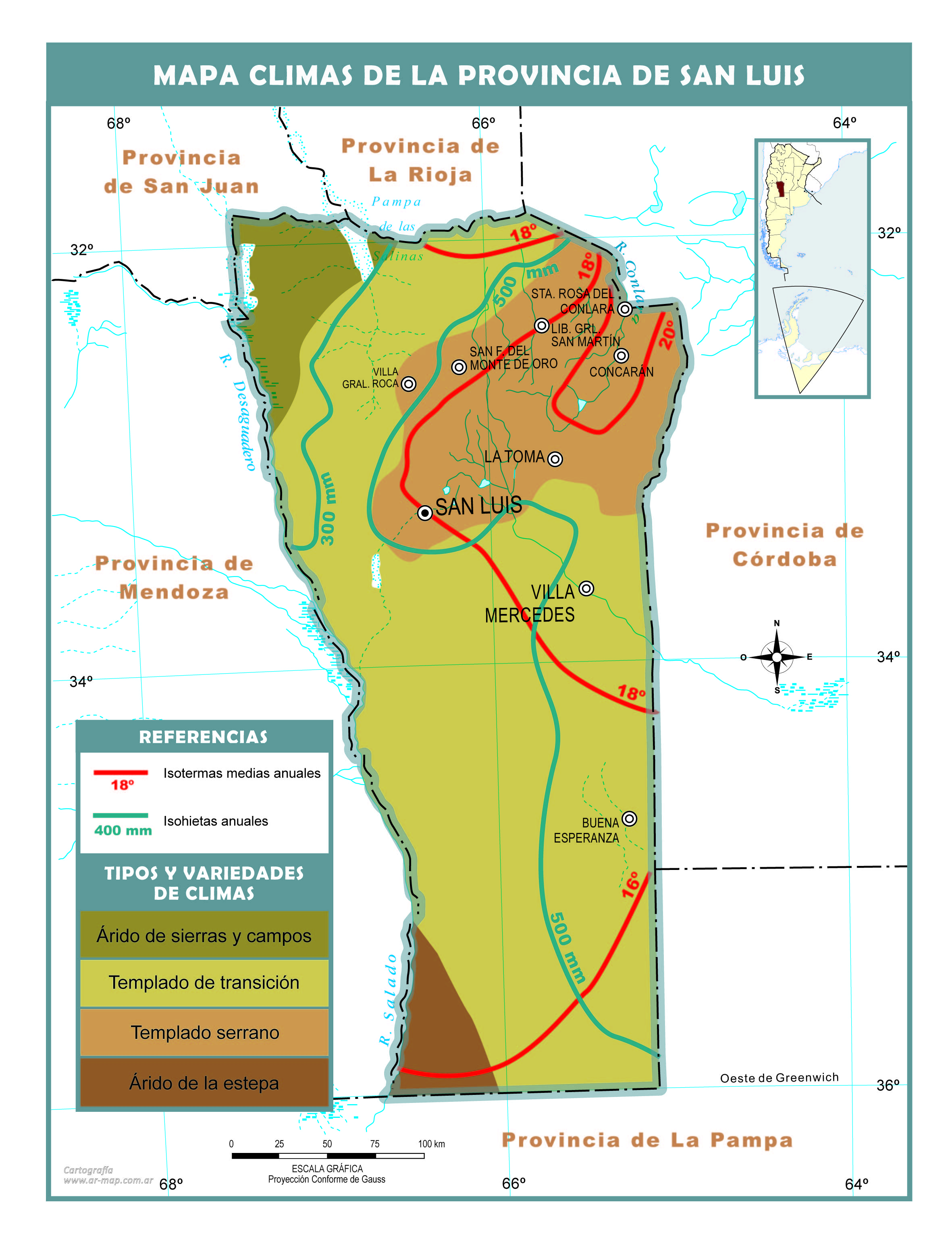 Mapa climático de San Luis