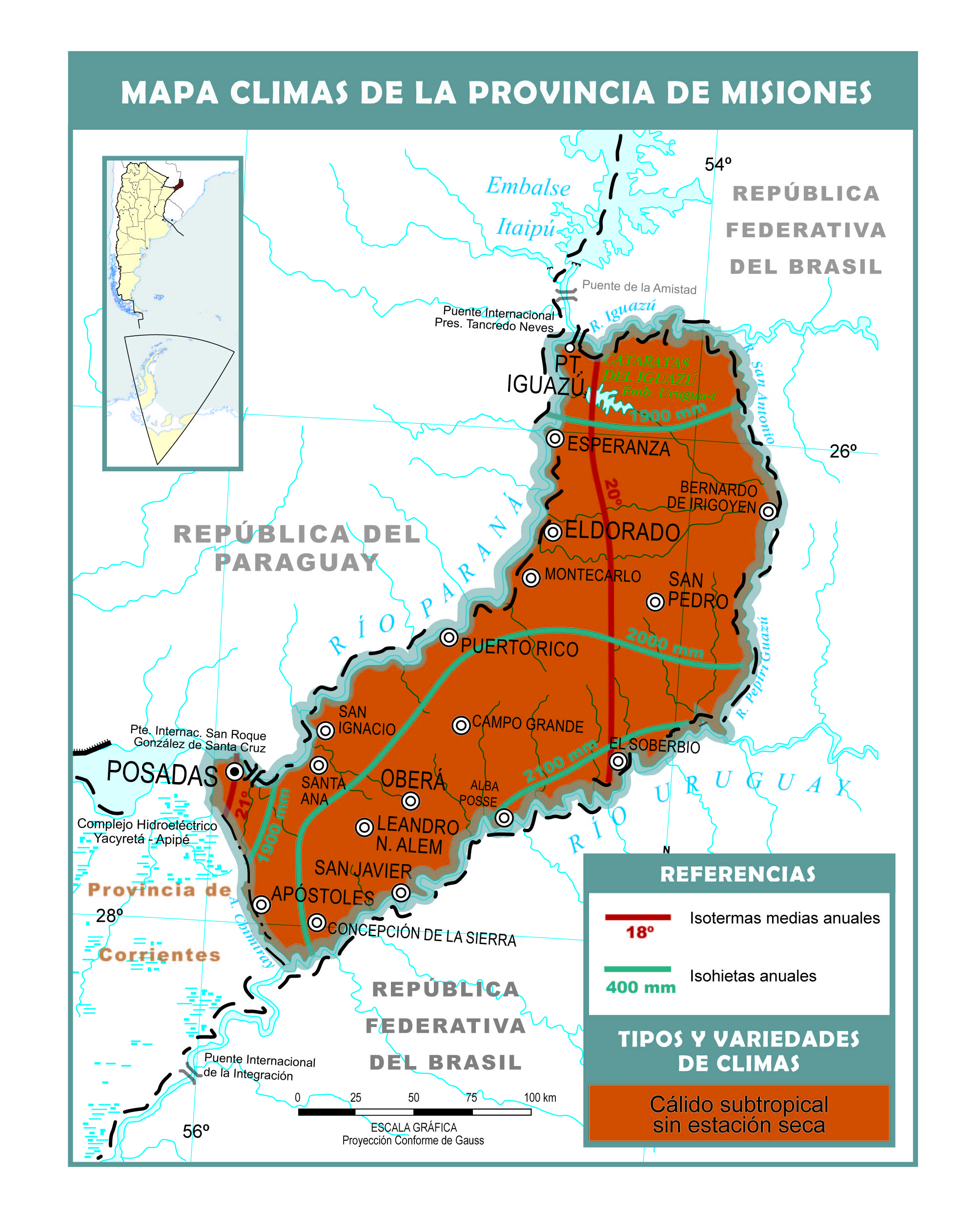 Mapa climático de Misiones