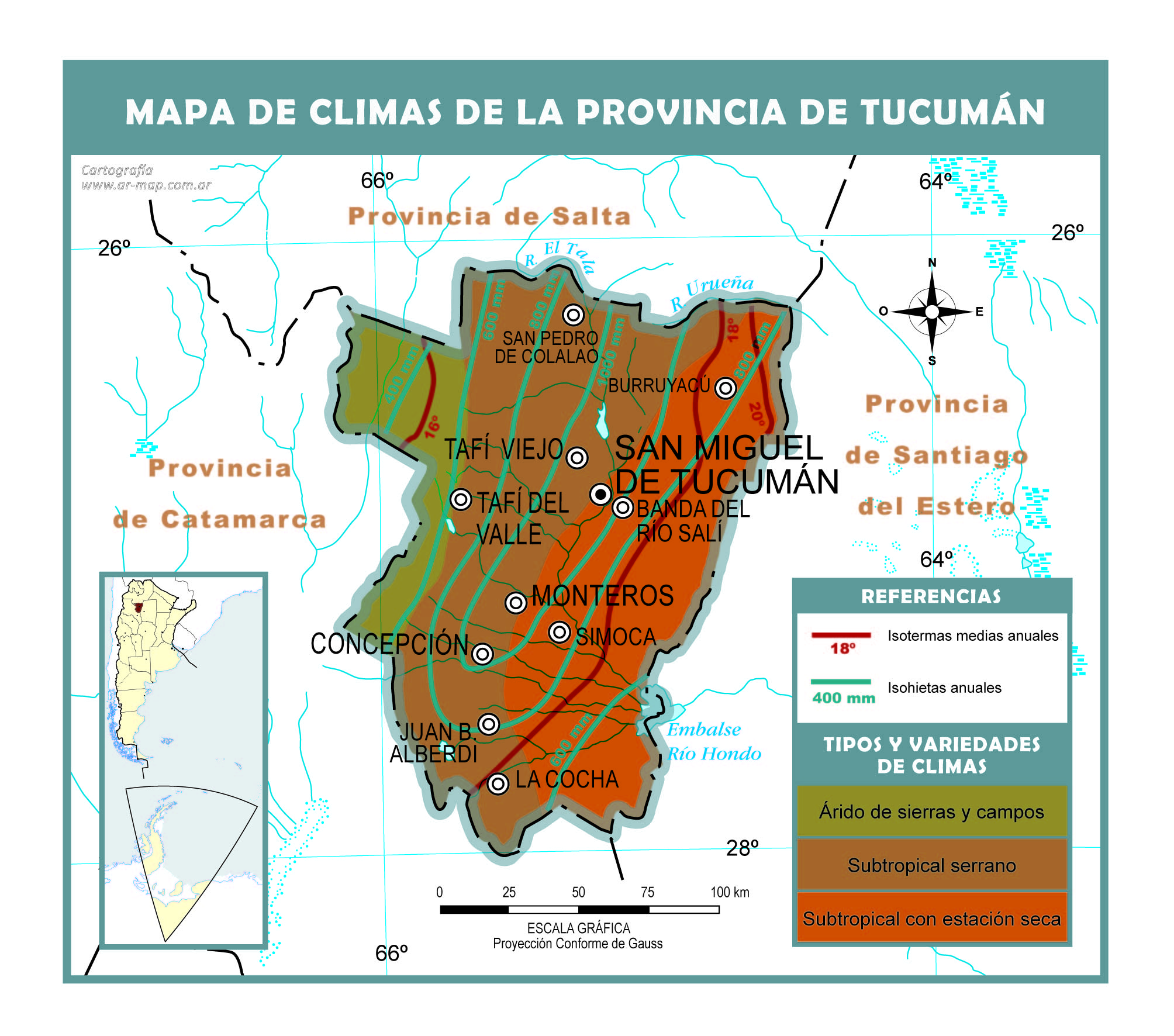 Mapa climático de Tucumán