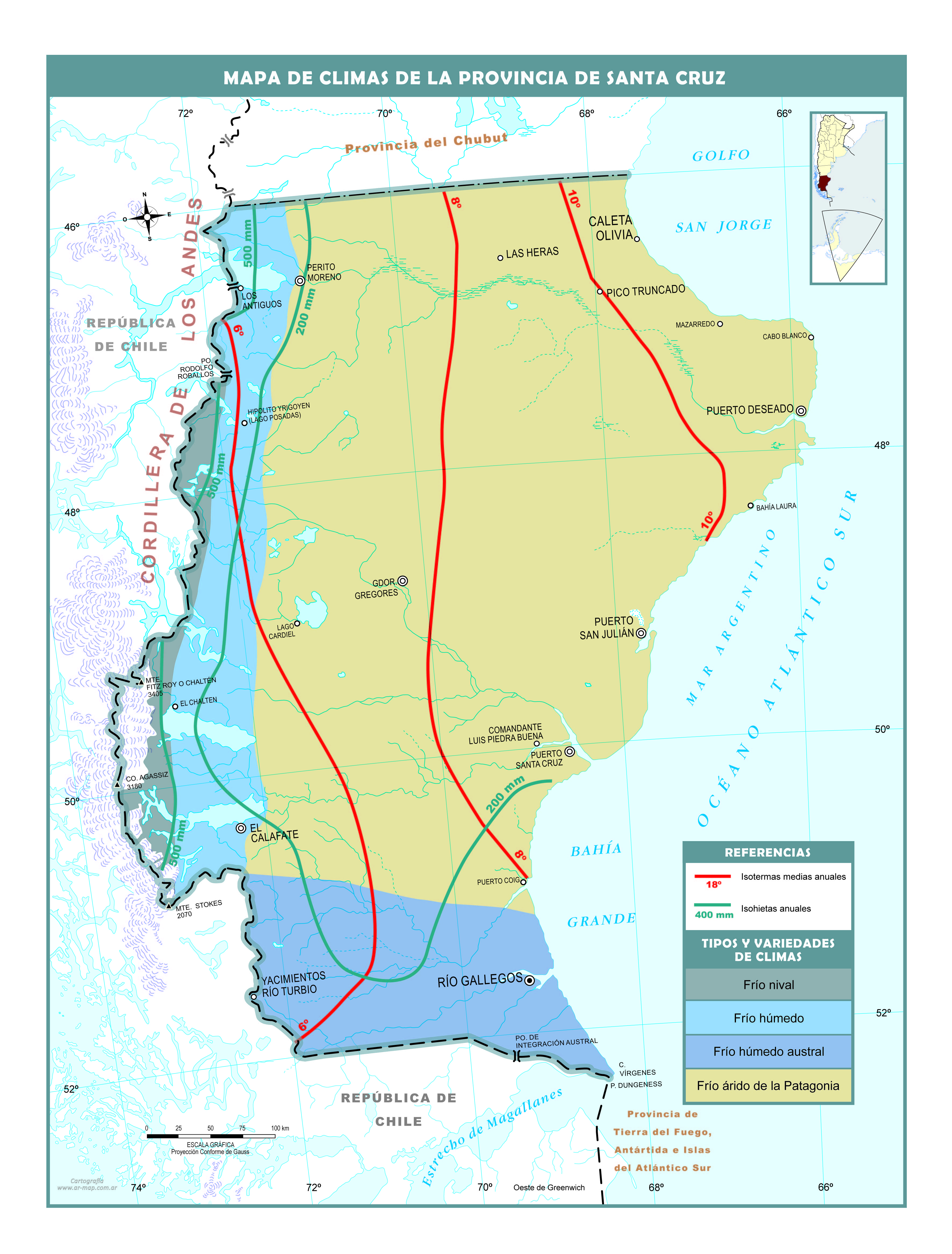 Mapa climático de Santa Cruz