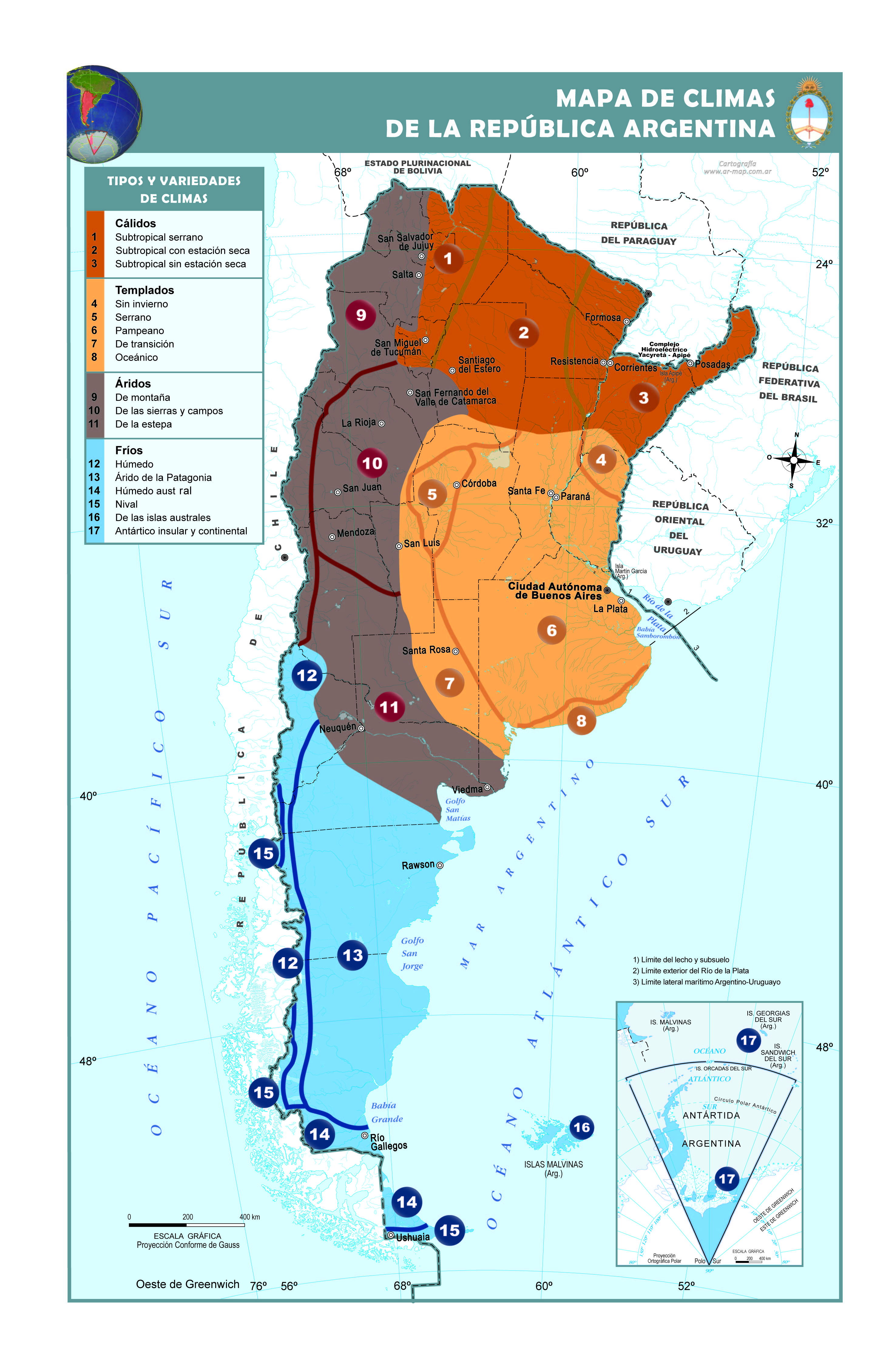 Mapa climático de Argentina