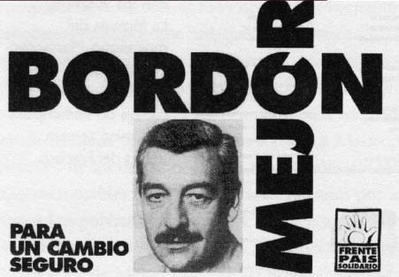 Afiche de campaña de Bordón.