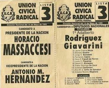 Boleta elecotral UCR: Massaccesi-Hernández.