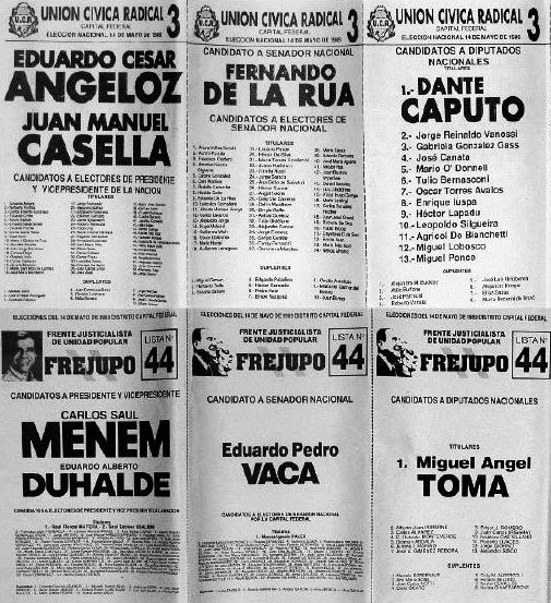 Boletas electorales de 1989