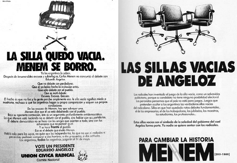 Debate campaña Menem-Angeloz, 1989.