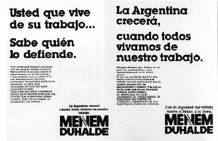 Campaña presidencial de Menem, 1989.