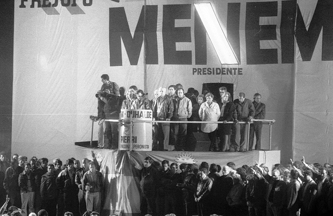 Cierre de campaña de Menem.