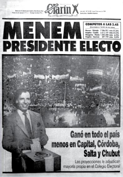 Menem presidente electo