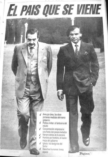 Tapa de Página/12, 1989.