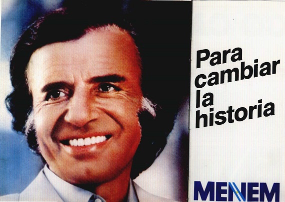 Afiche de campaña de Menem, 1989.