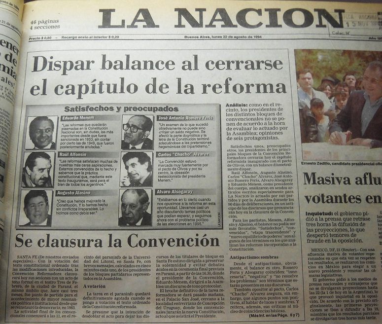 Tapa del diario La Nación (I)