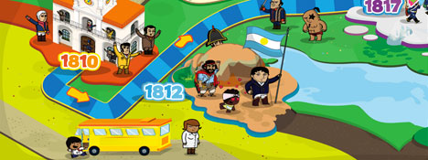 Personajes de Zamba en un recorrido que inicia en 1810.