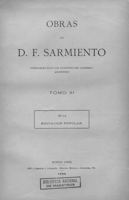 Imagen libro Obras de D. F. Sarmiento