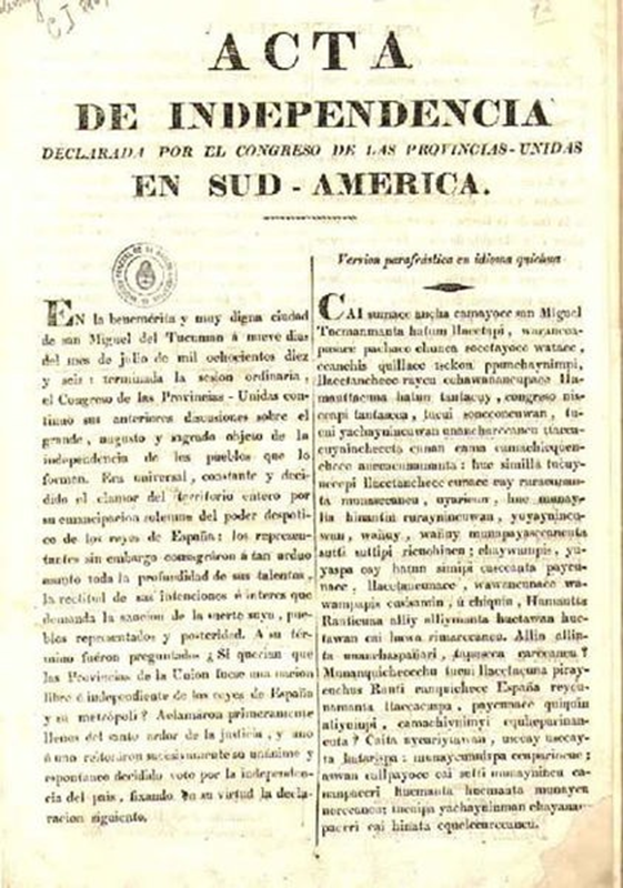 Acta de declaración de la independencia argentina