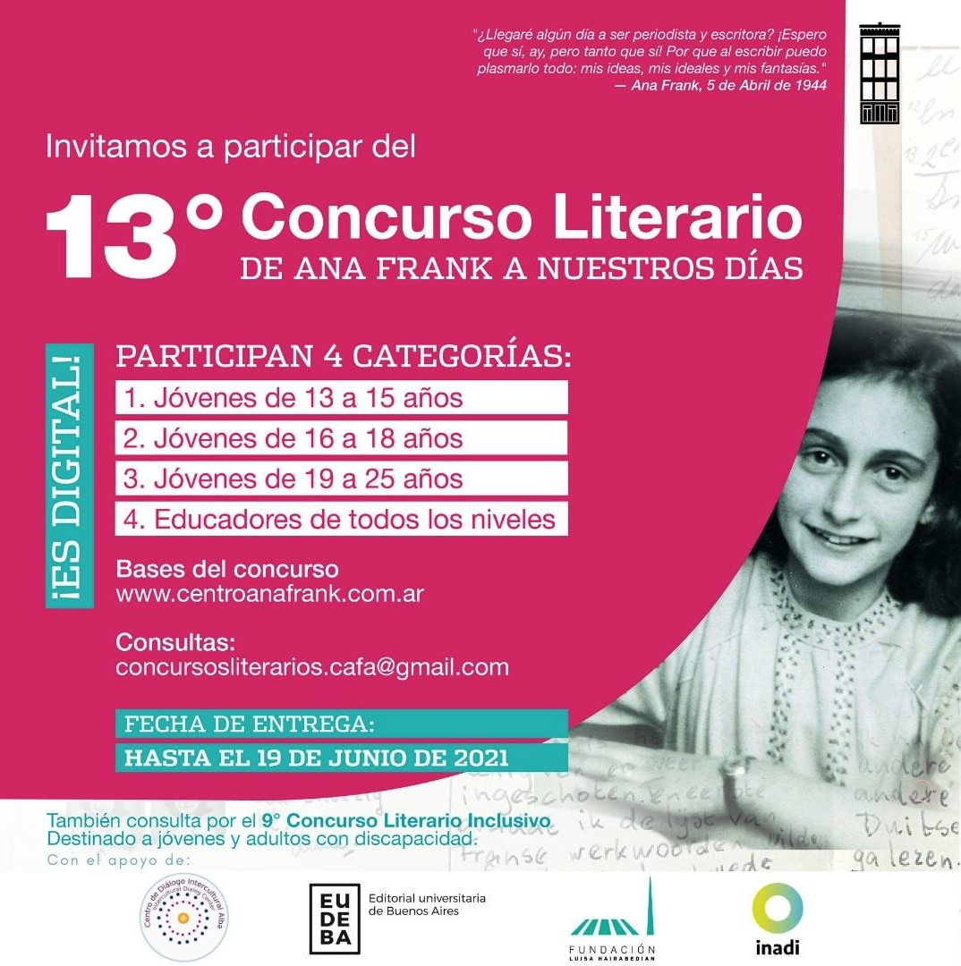 fllyer concurso literario ana frank