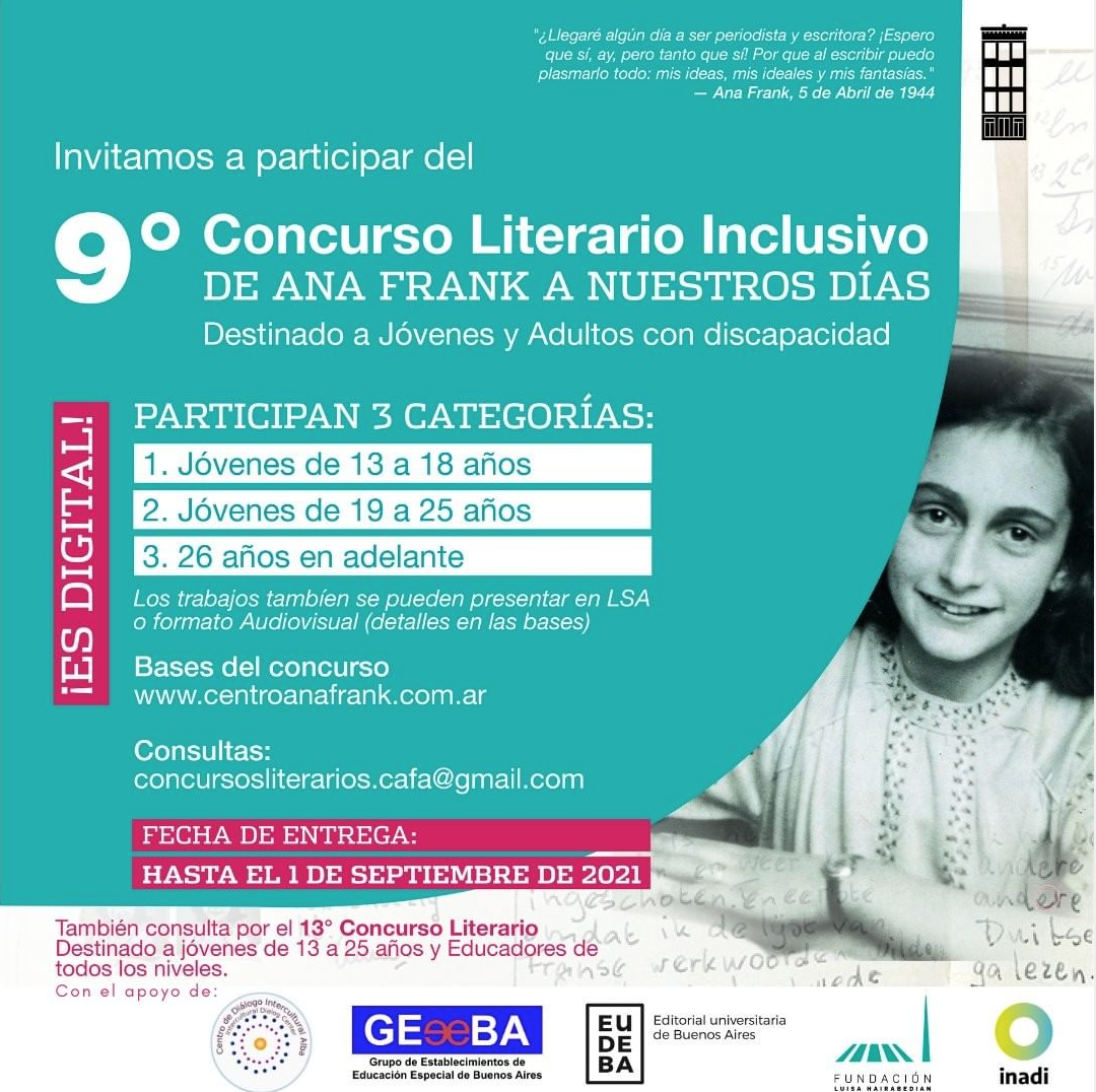 flyer concurso literario inclusivo ana frank