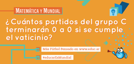 Matemática y Mundial. ¿Cuántos partidos del grupo C terminarán 0 a 0 si se cumple el vaticinio? Más Fútbol Pensado en www.educ.ar #educarEsMundial