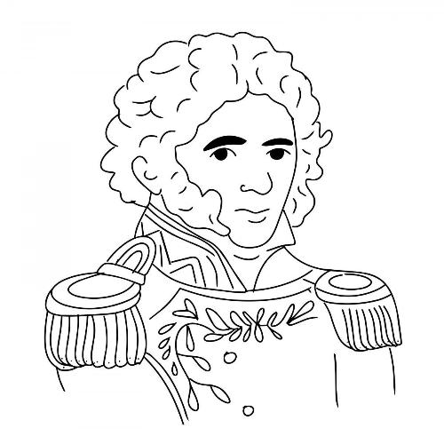 Retrato de línea de Facundo Quiroga.