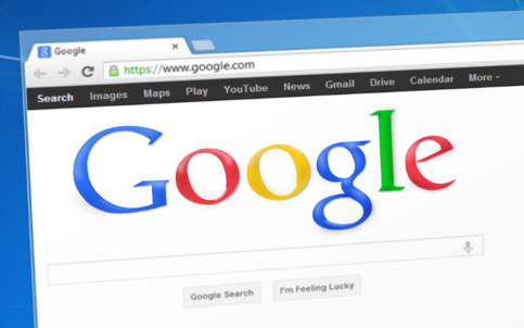 La imagen muestra una página de Internet con el logo del buscador Google.