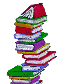 Una pila de libros con tapas de diferentes colores.
